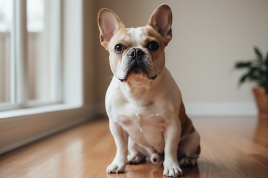 Bouledogue français qui attend son maître à la maison, anxiété de séparation