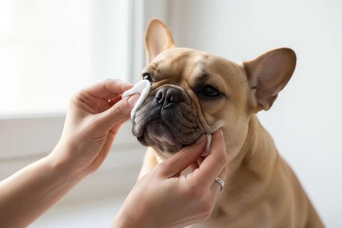 La Skin Care du Bouledogue Français : plis, yeux, truffe et coussinets