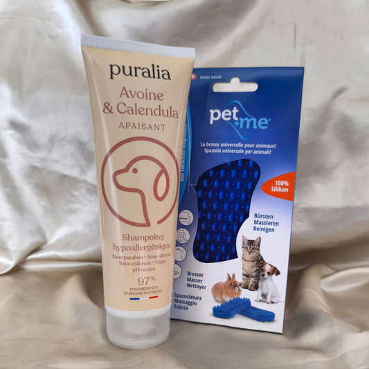 Duo Spa Bouledogue – Shampoing Naturel & Brosse Silicone